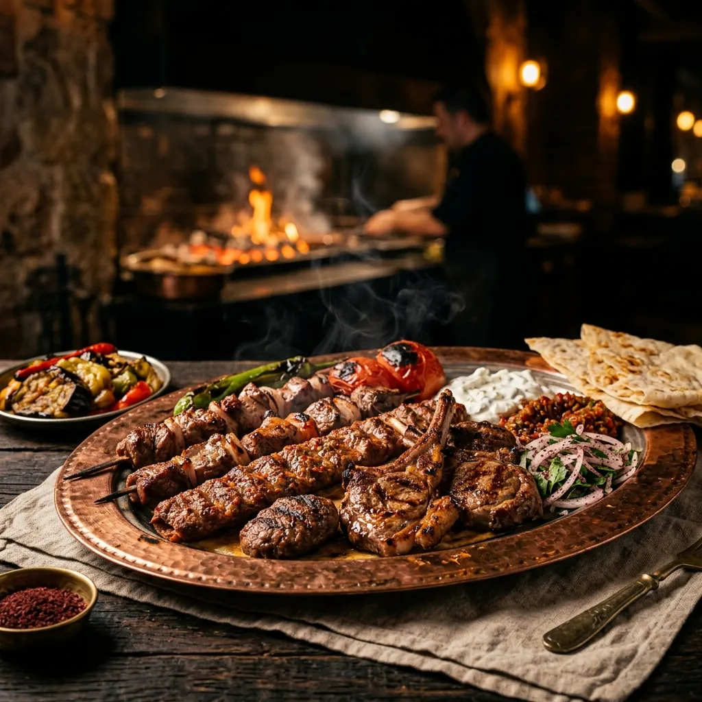 Baba Kebab Turkish charcoal grill platter
