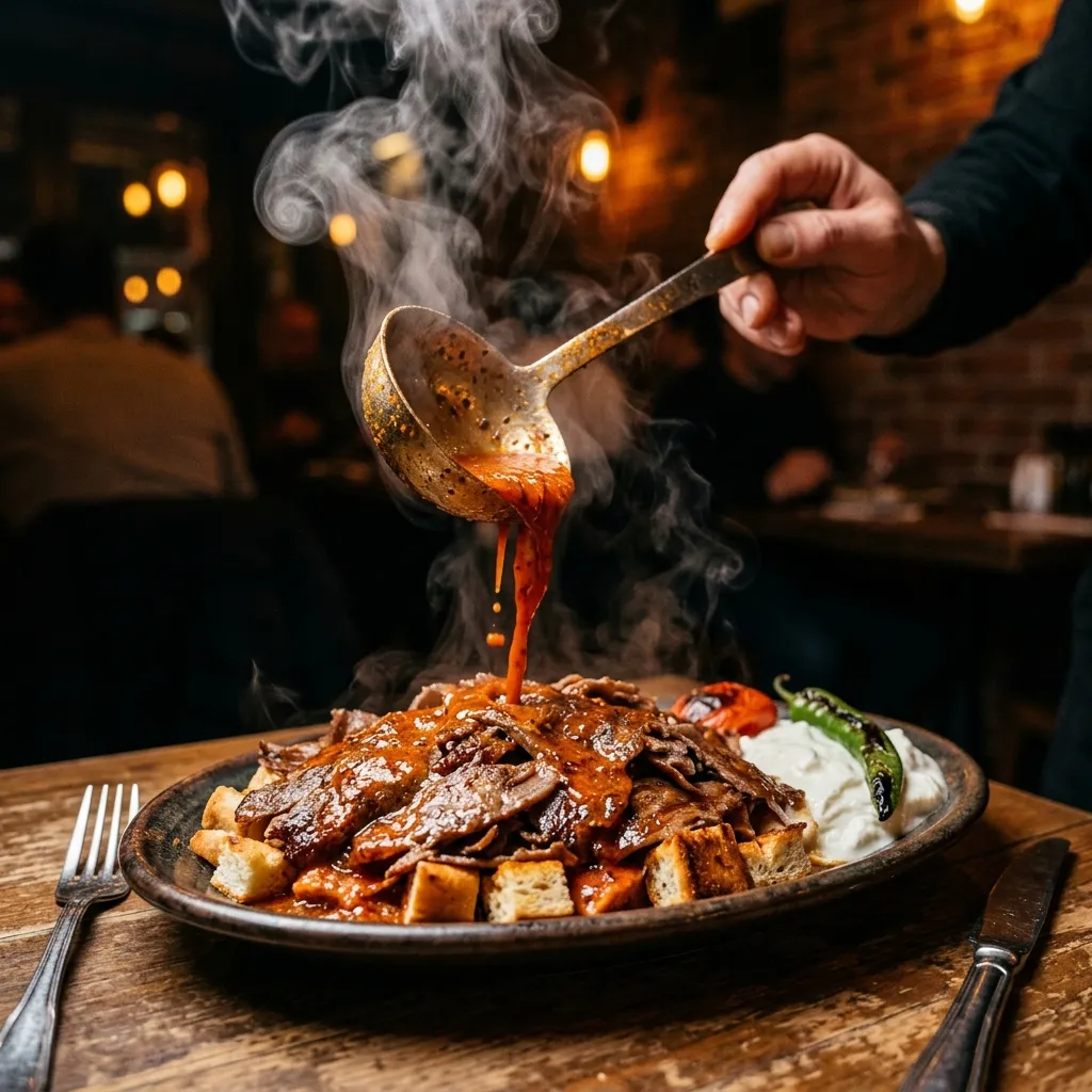 The sound of Iskender being dressed.