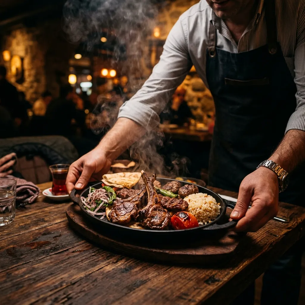 Mixed grill, hot off the mangal.